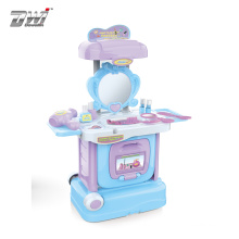 DWI Dowellin Pretend Play Kids Vanity Table Beauty Play Set with Fashion & Make up Accessories toys for Girls